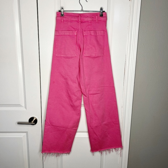 Zara Pink Marine Jeans Size 4 High Waisted Wide Leg - Picture 3 of 8